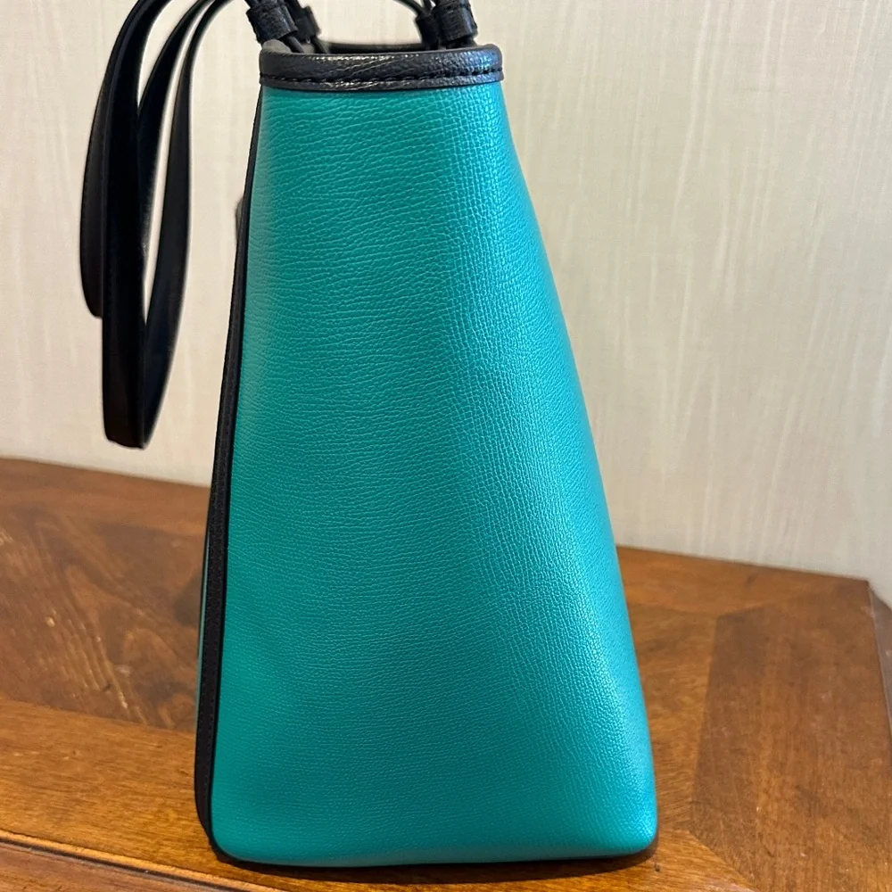 Karl Lagerfeld Turquoise and Black Tote - Picture 3 of 15